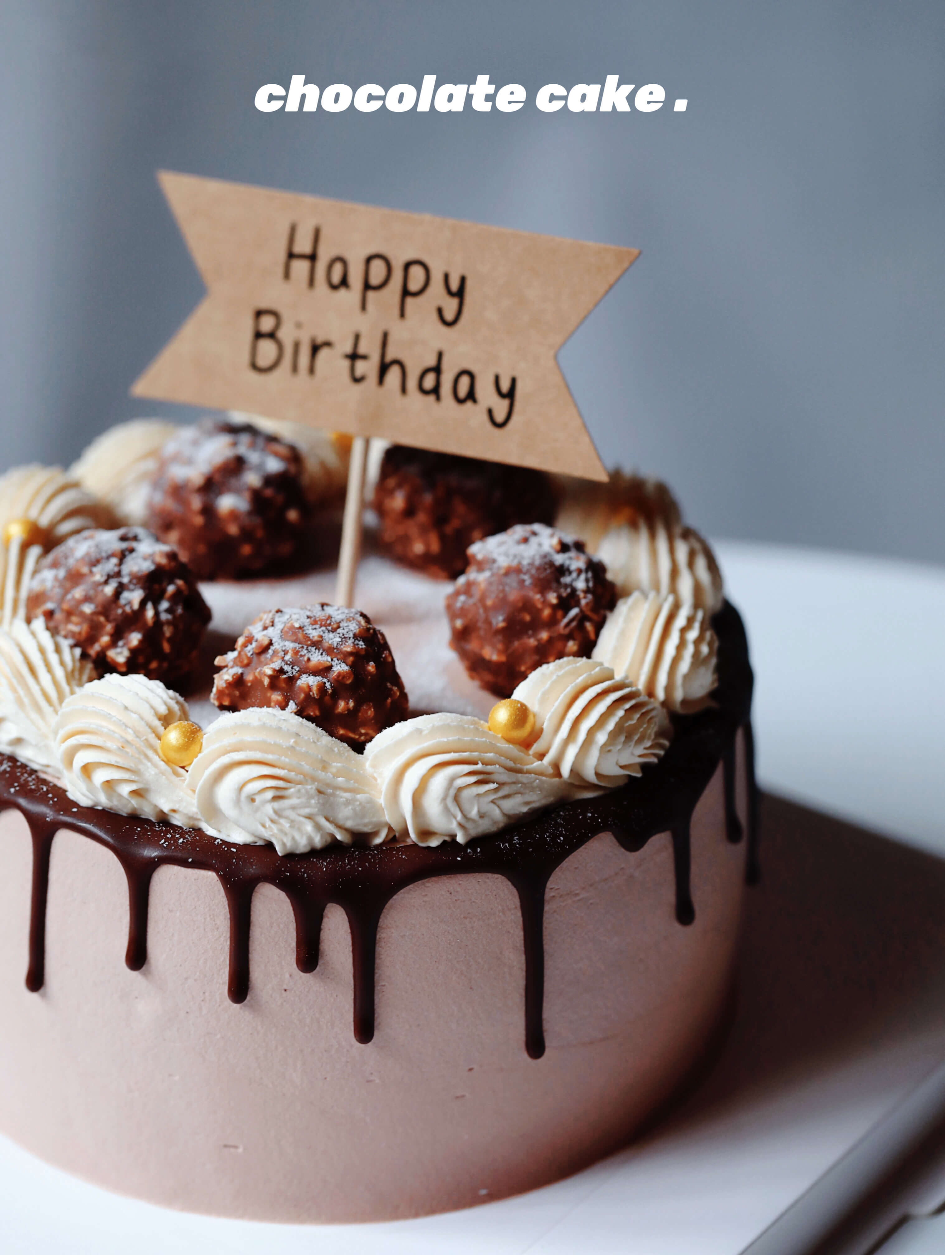 「费列罗·意大利榛果金沙纯巧克力蛋糕」100%动物奶油（附图6寸·提前12小时预订）