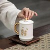 高档羊脂玉鎏金办公杯礼盒装林玉山手作 商品缩略图1
