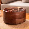 E-GSR-2007/3001 圆形 旋转胡桃木盒 胡桃实木干果糖果盒家用客厅轻奢密封高颜值零食高档收纳盒 商品缩略图1