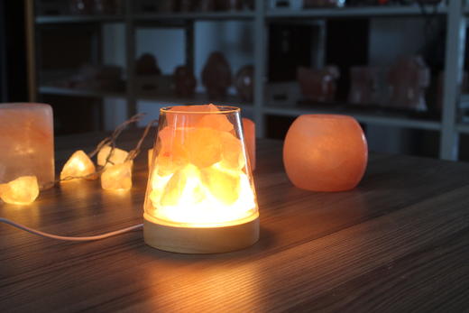 青光玻璃盐灯 高11cm直径7cm 商品图1