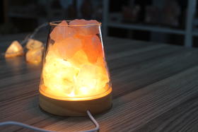 青光玻璃盐灯 高11cm直径7cm