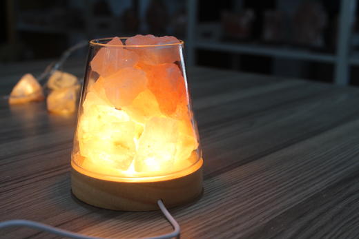 青光玻璃盐灯 高11cm直径7cm 商品图0