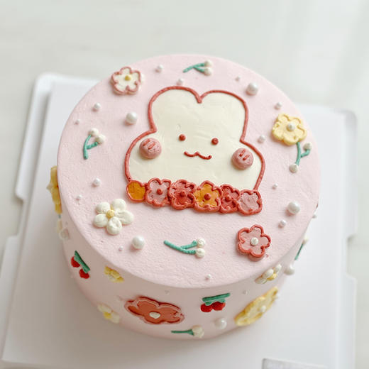 手绘花园兔兔 · 奶油霜蛋糕 商品图0