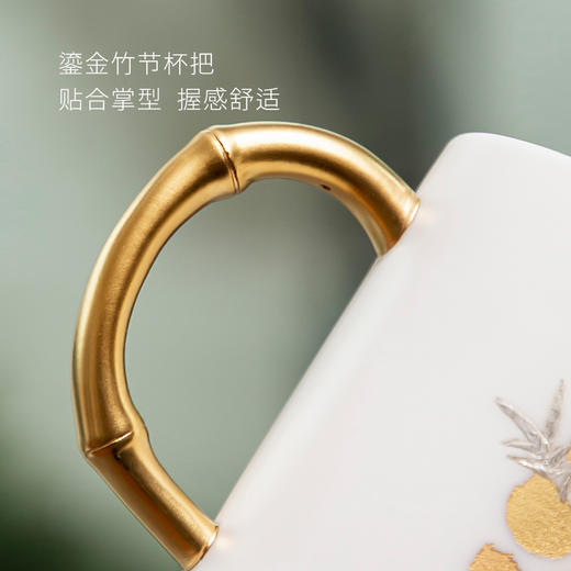 高档羊脂玉鎏金办公杯礼盒装林玉山手作 商品图4
