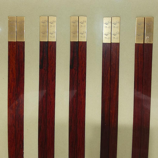 博礼筷子 进口材质红檀木/酸枝木筷子10双装红檀木毛笔头筷十双装-YHD 商品图11