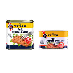 丹麦郁金香经典午餐肉198g/340g 密封包装锁住新鲜口味清淡健康美味 033337/033332