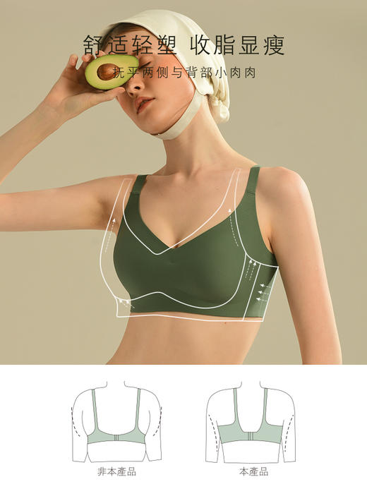 素肌良品【W反重力】收脂显瘦背钩文胸 MX081-FX 商品图2