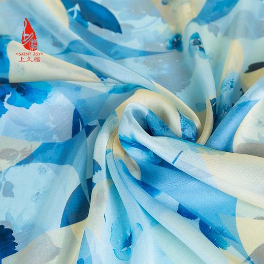 SAINTJOY/上久楷夏季真丝长巾 桑蚕丝 青花春韵CJS22007 商品图1