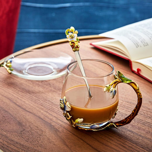 罗比罗丹珐琅彩水杯家用网红ins创意玻璃杯女生花茶杯礼物 商品图2