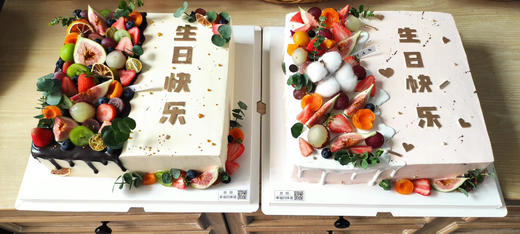 方形蛋糕，公司年会、聚会定制蛋糕，文字自定义，可选水果或鲜花，下单前联系客服 商品图8