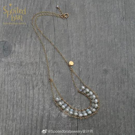 SpoiledBrat Jewelry珍珠斜长石/月光石轨道项链 商品图7