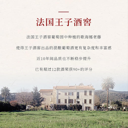  【保税仓直发 罗纳河谷老藤干红】法国王子酒窖原装进口，果香浓郁单宁柔滑！（2.10-2.25停发） 商品图2