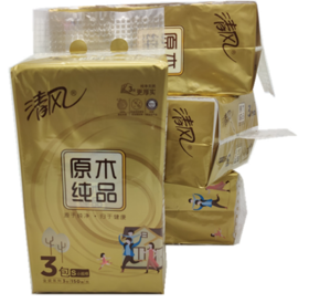 清风原木金装120抽*3包/提