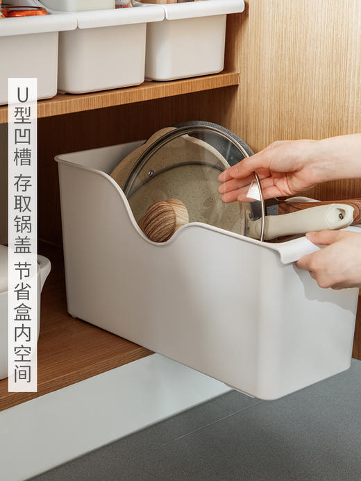 懒角落厨房滑轮锅盖架置物架塑料锅具收纳架调料架多功能储物架子 商品图3