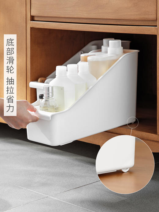 懒角落厨房滑轮锅盖架置物架塑料锅具收纳架调料架多功能储物架子 商品图2