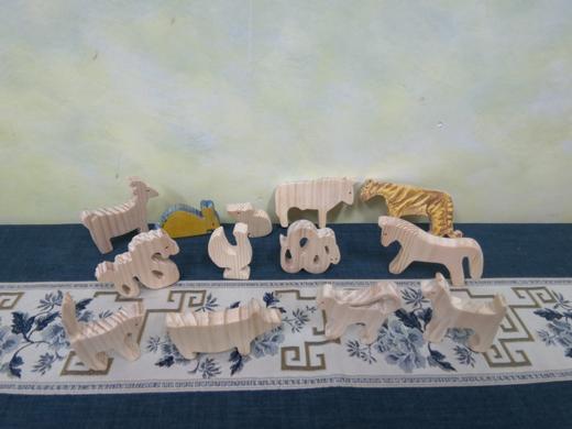 【12生肖动物半成品】木质12生肖玩具，纯天然松木原木（无漆无油环保型） 商品图11