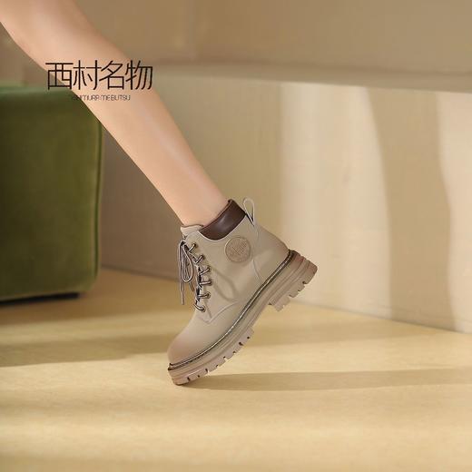 西村名物2022秋季新款马丁靴户外工装靴女款复古英伦风短靴43791 商品图3