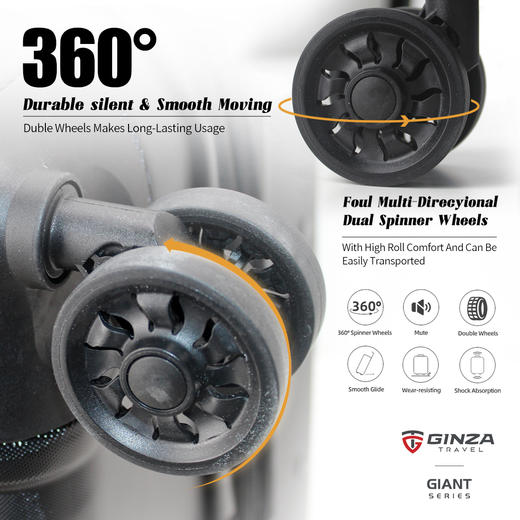 银座热销大容量拉链箱9399-20/24/28三件套箱 商品图4