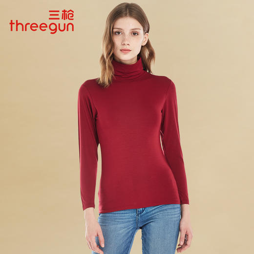 Threegun三枪 【维耐寒薄加暖】两翻领女士长袖上衣打底衫-23084A921 商品图1