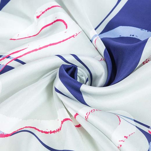 SAINTJOY/上久楷 真丝方巾牛气冲天 黄灰色&蓝灰色&橘色FJS21013 商品图12