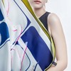 SAINTJOY/上久楷 真丝方巾牛气冲天 黄灰色&蓝灰色&橘色FJS21013 商品缩略图6