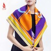 SAINTJOY/上久楷 真丝方巾牛气冲天 黄灰色&蓝灰色&橘色FJS21013 商品缩略图0