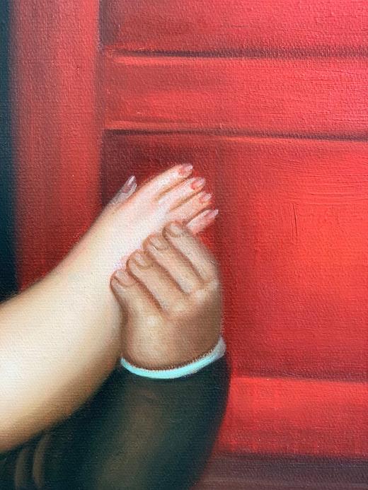 德国中古油画 胖女孩系列 手绘 原框 有艺术家签名 商品图5