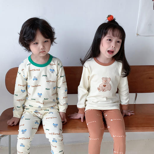 【现货】A类家居服男女童内衣套装薄秋衣裤儿童内衣纯棉聚 商品图5