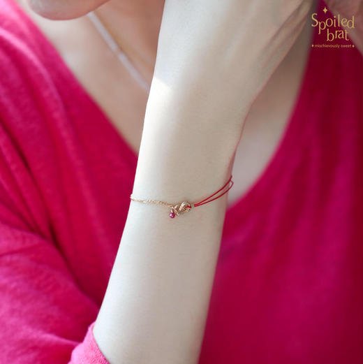 SpoiledBrat Jewelry双层碱水面包幸运红绳手链 商品图5