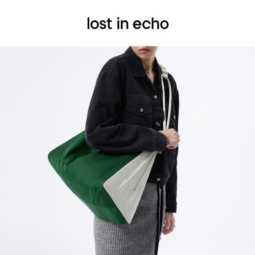 [福利价]lost in echo 环保尼龙布三角大号tote包大容量两用斜挎包手拎包 商品图3