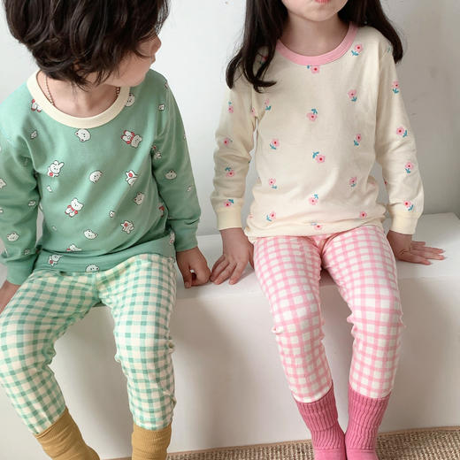 【现货】A类家居服男女童内衣套装薄秋衣裤儿童内衣纯棉聚 商品图0