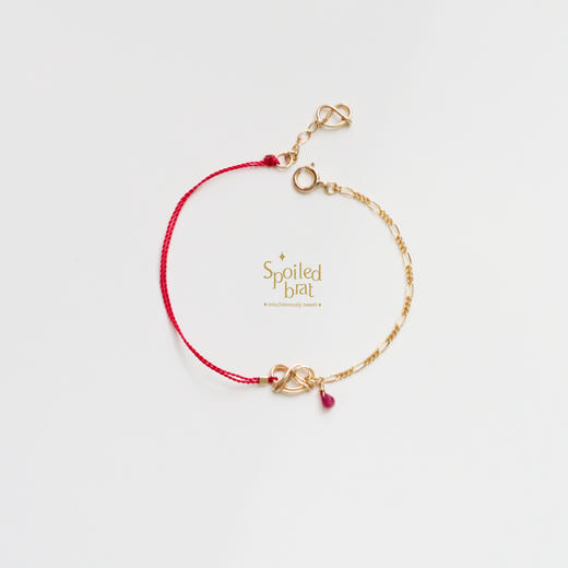 SpoiledBrat Jewelry双层碱水面包幸运红绳手链 商品图0
