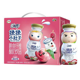 伊利QQ星揉揉小肚子酸奶饮品水蜜桃桑葚味180ml*16盒