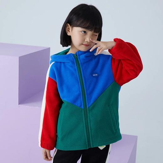 【2025反季抄底清仓】龙之涵 亲子款少年色彩摇粒绒连帽上衣 中大童保暖外套 婴幼儿A类标准 抗静电 商品图6