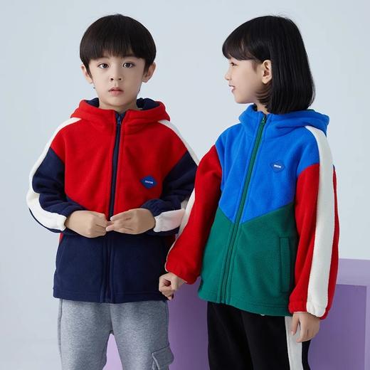【2025反季抄底清仓】龙之涵 亲子款少年色彩摇粒绒连帽上衣 中大童保暖外套 婴幼儿A类标准 抗静电 商品图5