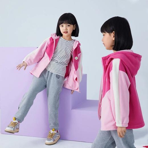 【2025反季抄底清仓】龙之涵 亲子款少年色彩摇粒绒连帽上衣 中大童保暖外套 婴幼儿A类标准 抗静电 商品图10