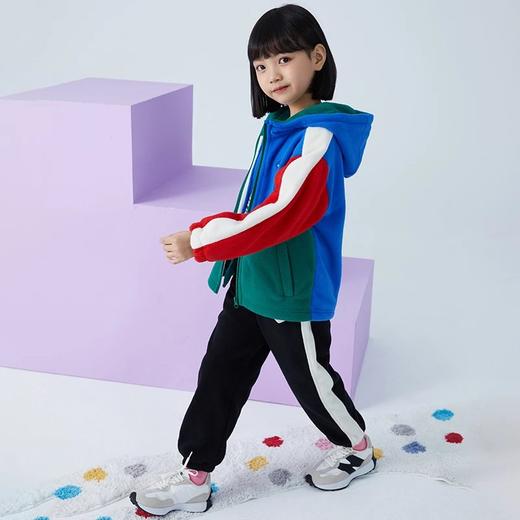 【2025反季抄底清仓】龙之涵 亲子款少年色彩摇粒绒连帽上衣 中大童保暖外套 婴幼儿A类标准 抗静电 商品图12