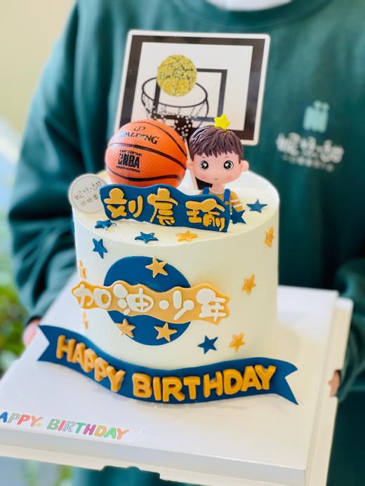 加油少年篮球手刻糖牌主题蛋糕 商品图0