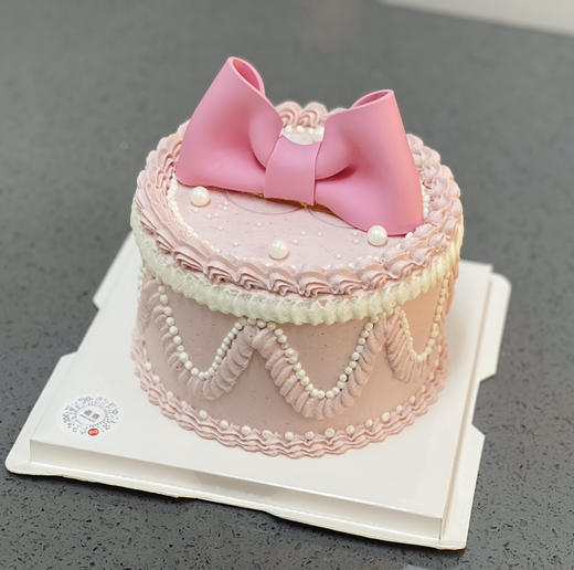 粉色复古蝴蝶结蛋糕 商品图5