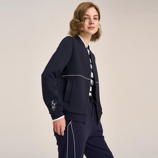 ELLE Active新款女士棒球服拉链短外套简约显瘦女装 商品图8