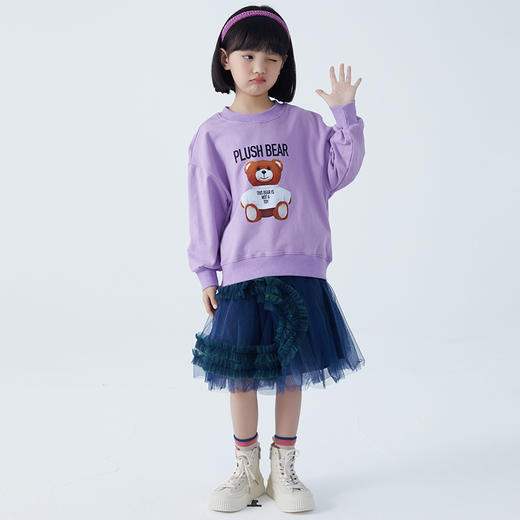 【2025反季抄底清仓】龙之涵 亲子款奶酷印花系列卫衣 100%棉 中大童春秋保暖上衣 婴幼儿A类标准 商品图3