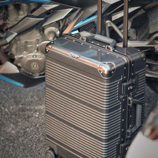 银座PC铝框旅行箱飞机轮20/24/29寸商务登机箱密码锁拉杆箱男女6618K 商品图11