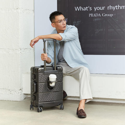 银座PC铝框旅行箱飞机轮20/24/29寸商务登机箱密码锁拉杆箱男女6618K 商品图8