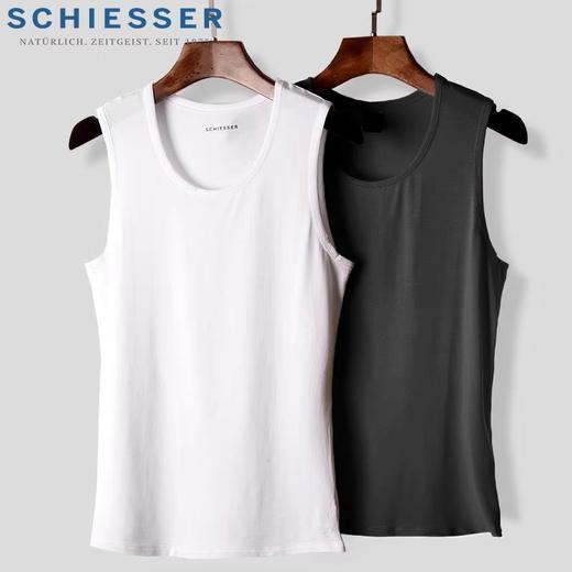【经典兰精莫代尔】SCHIESSER德国舒雅内衣男士背心纯莫代尔宽肩运动舒适透气T恤上衣35/1777V 商品图3