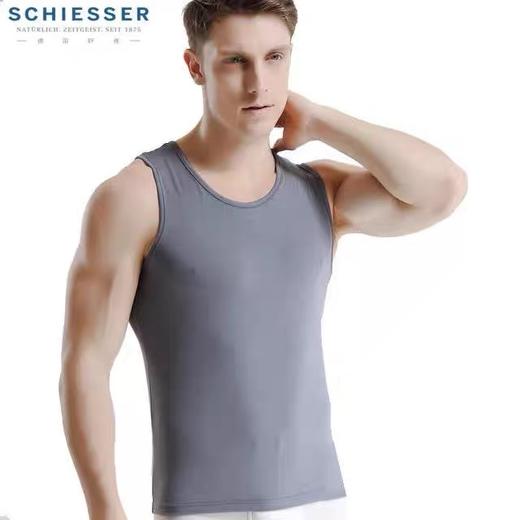 【经典兰精莫代尔】SCHIESSER德国舒雅内衣男士背心纯莫代尔宽肩运动舒适透气T恤上衣35/1777V 商品图2