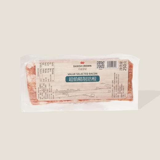 丹麦皇冠超值紧制培根 250g 商品图0