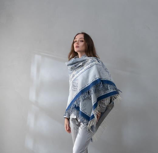 故宫联名 定制印花流苏披肩毯 商品图0