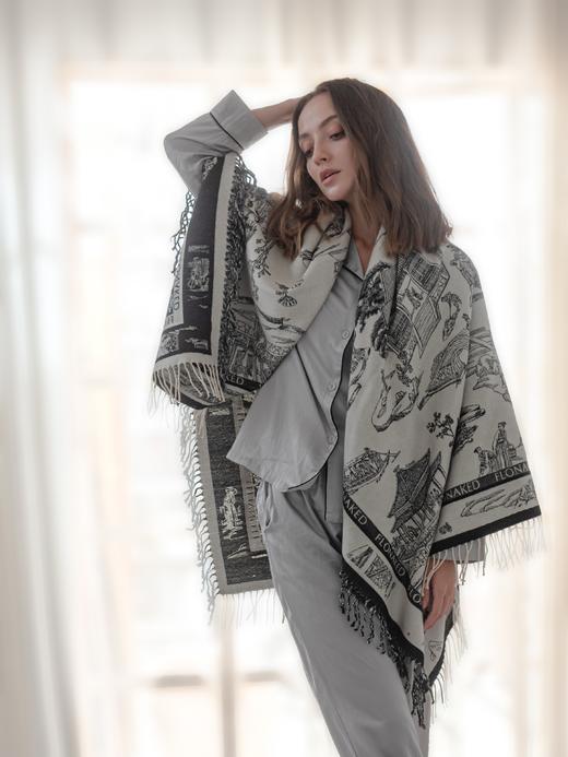 故宫联名 定制印花流苏披肩毯 商品图2