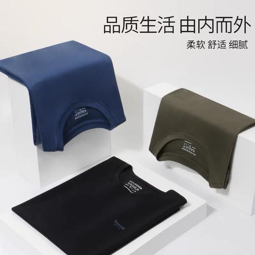 SCHIESSER 德国舒雅男士 圆领透气丝光棉纯棉体恤35/19969U 商品图3