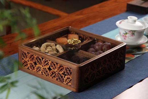 B-HT-6662核美系列 正方四格收纳单层 核桃木+黑胡桃木 商品图1